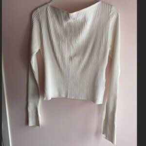 Boat neck white sweater